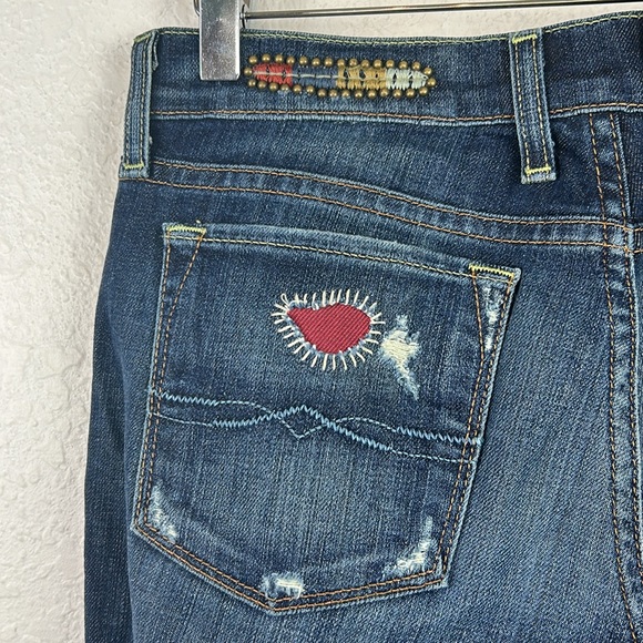 Lucky Brand Zoe Straight Leg Patch Design Jeans 2 - Picture 8 of 10